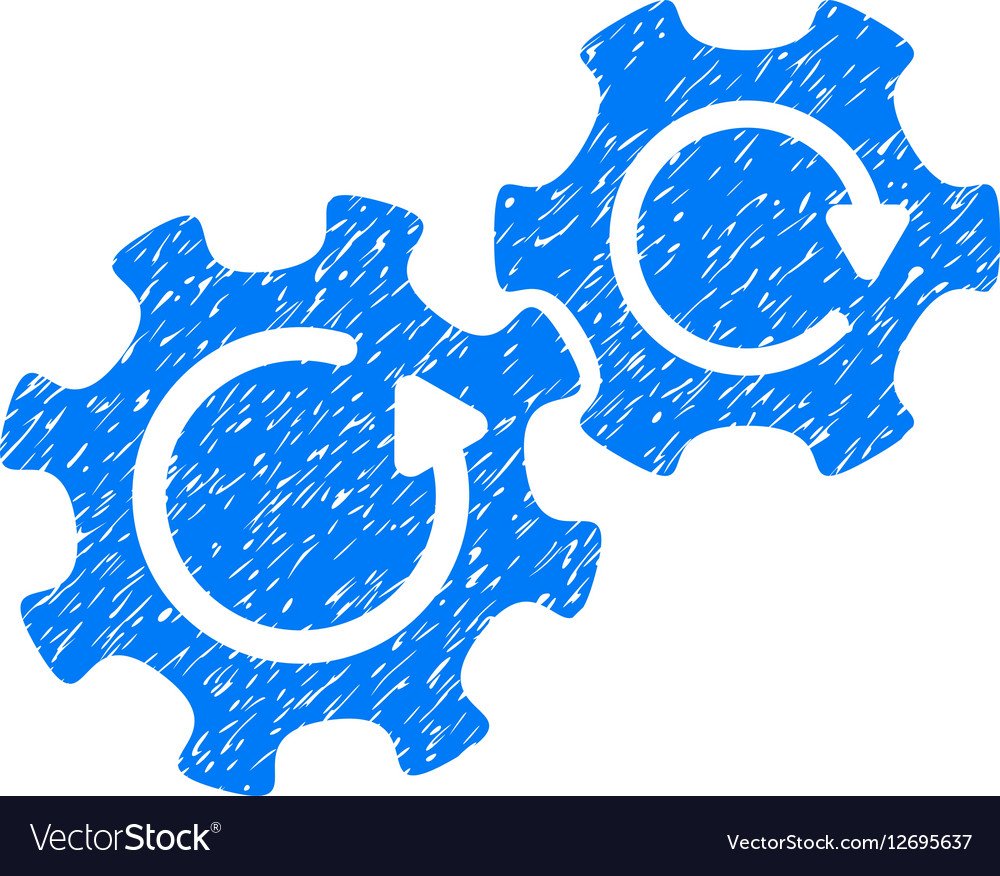 Gears rotation grainy texture icon