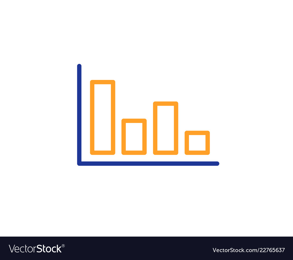 Histogram chart line icon financial graph vector image Histogram chart line icon financial graph