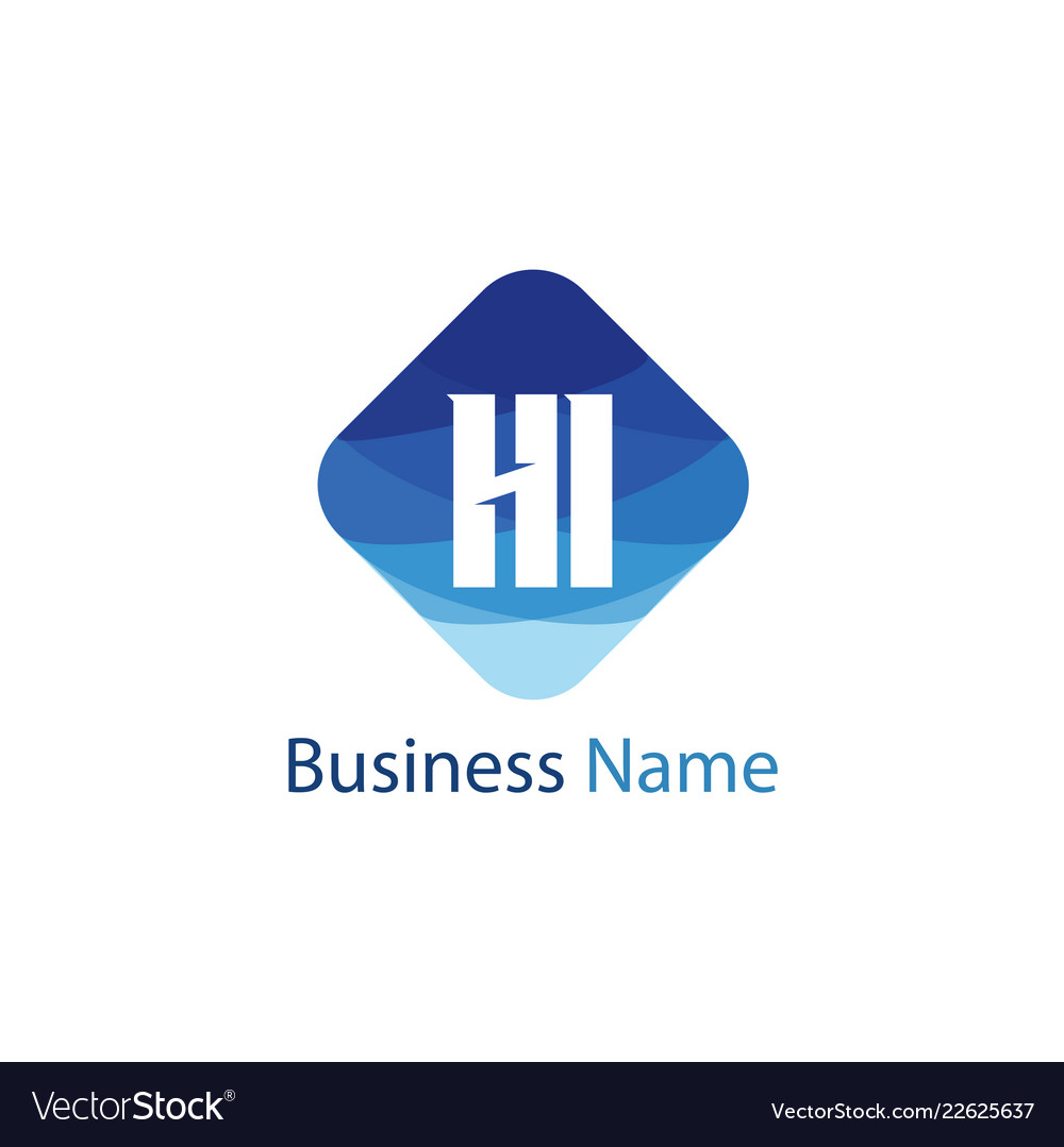 Initial letter hi logo template design