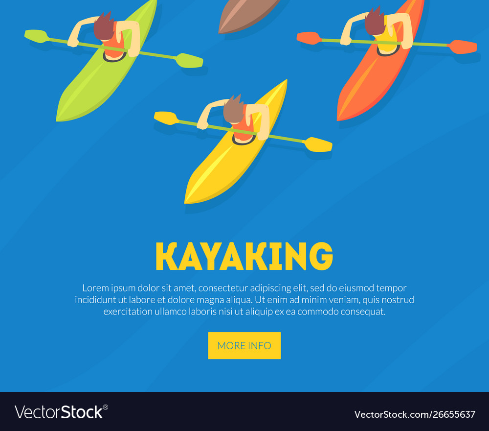 Kayaking water sport landing page template