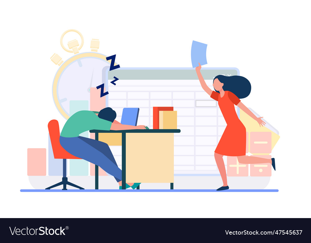 Lazy office worker vector image Lazy office worker