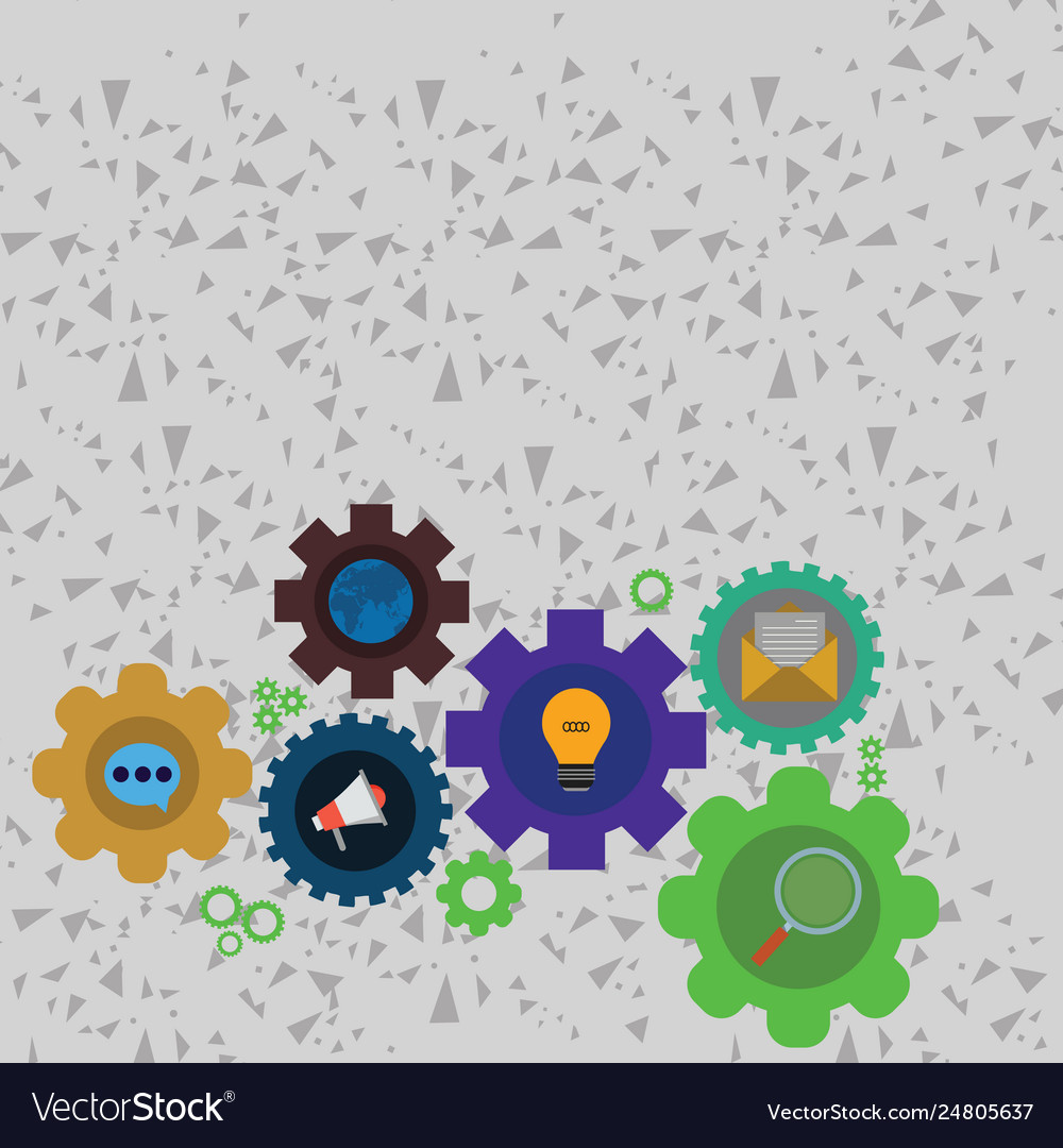 Set global social networking icons inside vector image Set global social networking icons inside