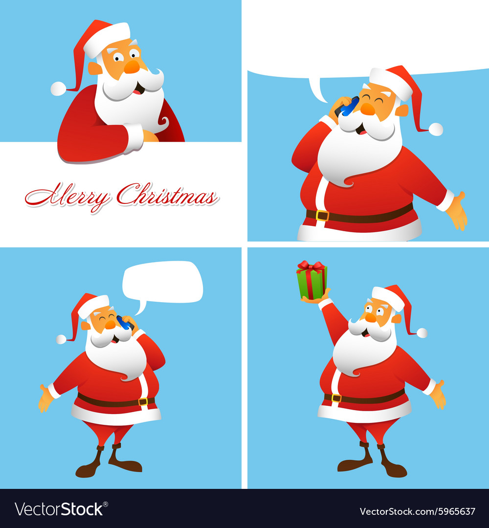 Set of four christmas and new year greeting cards