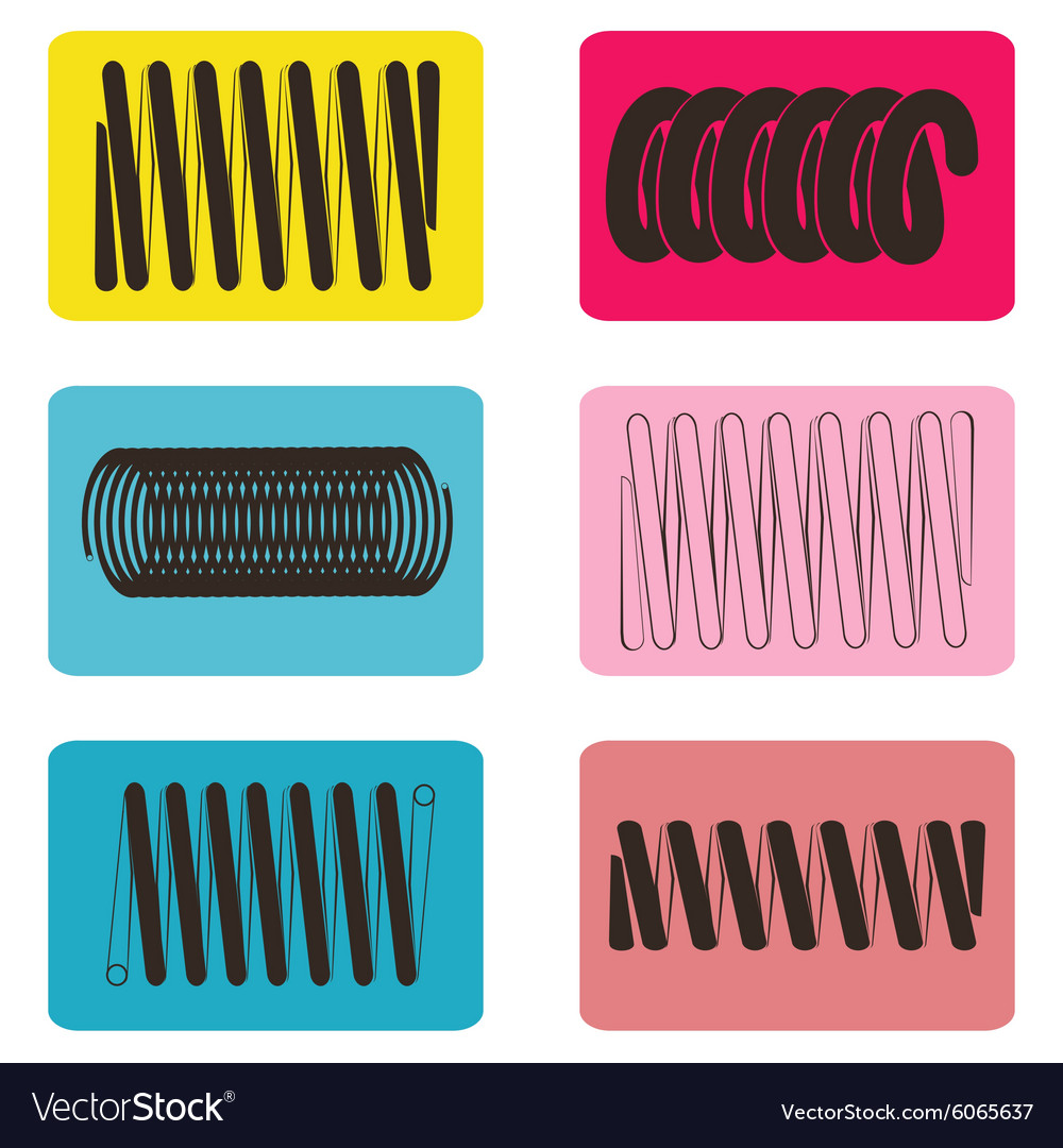 Spring Icon Set - Coil & Mechanism