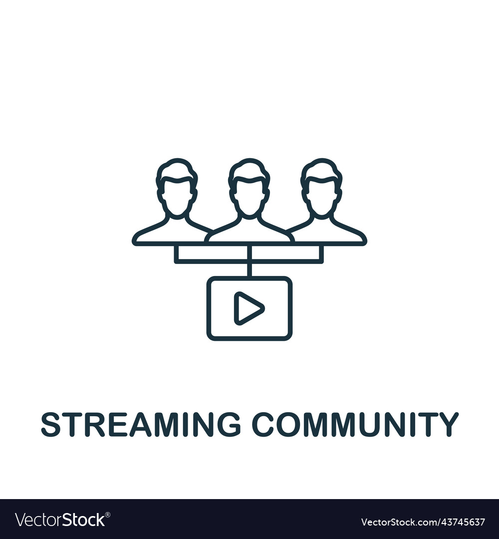 Streaming community icon line simple vector image Streaming community icon line simple