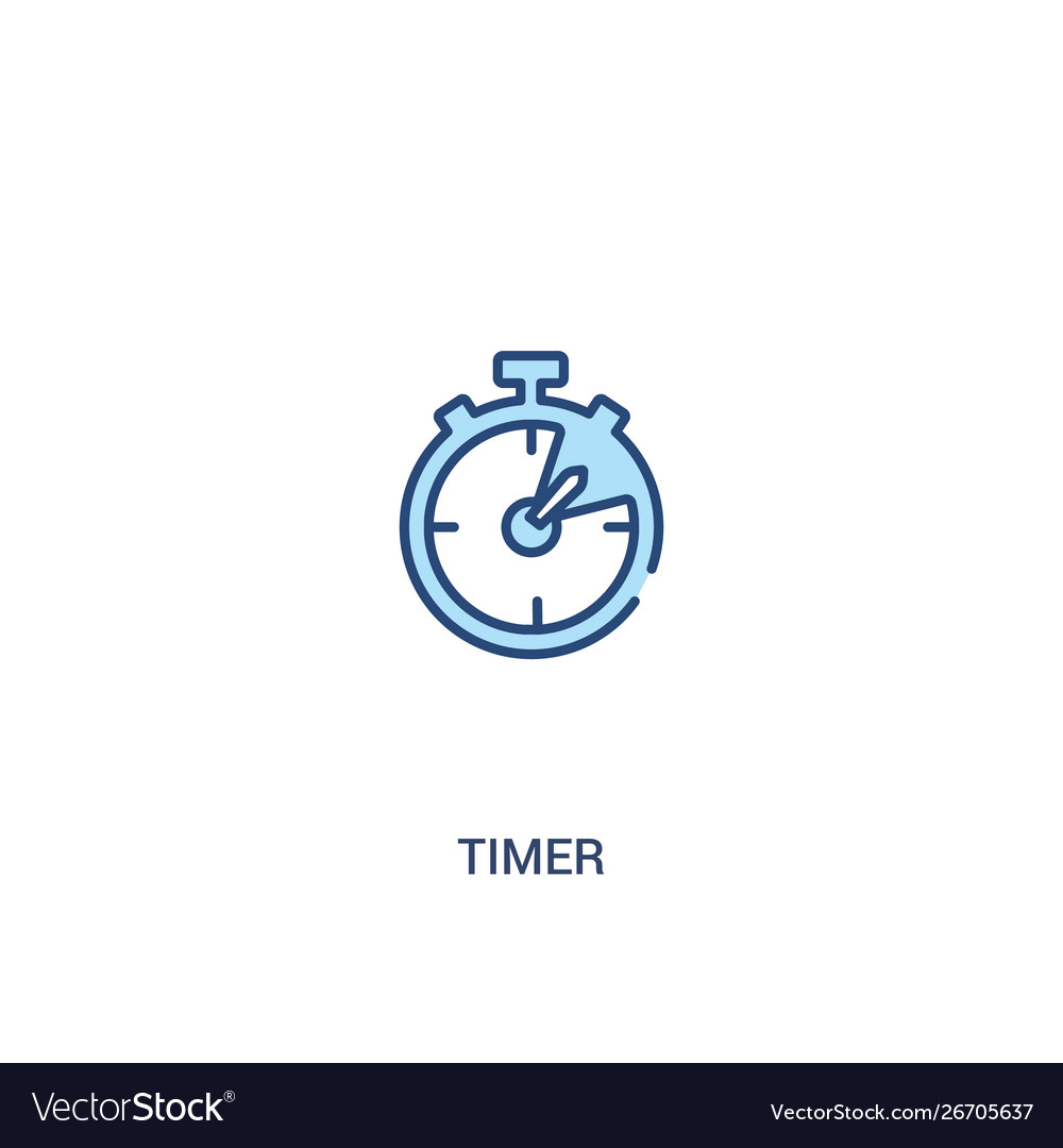 Timer concept 2 colored icon simple line element vector image Timer concept 2 colored icon simple line element