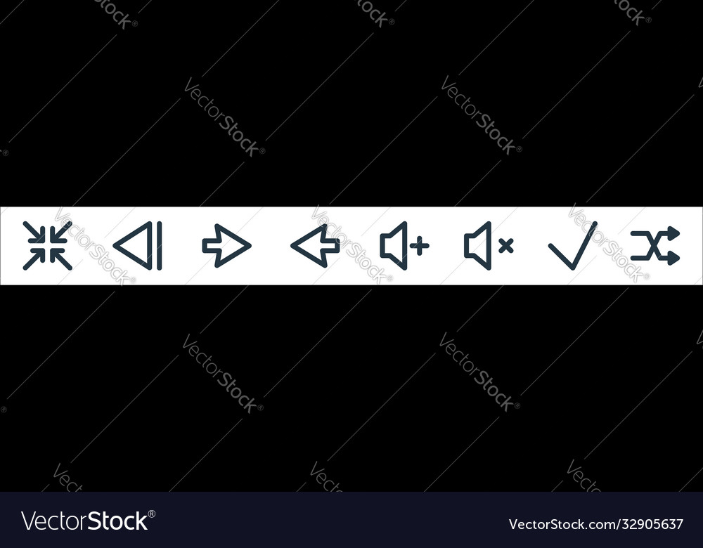 User interface line icons linear set quality vector image User interface line icons linear set quality