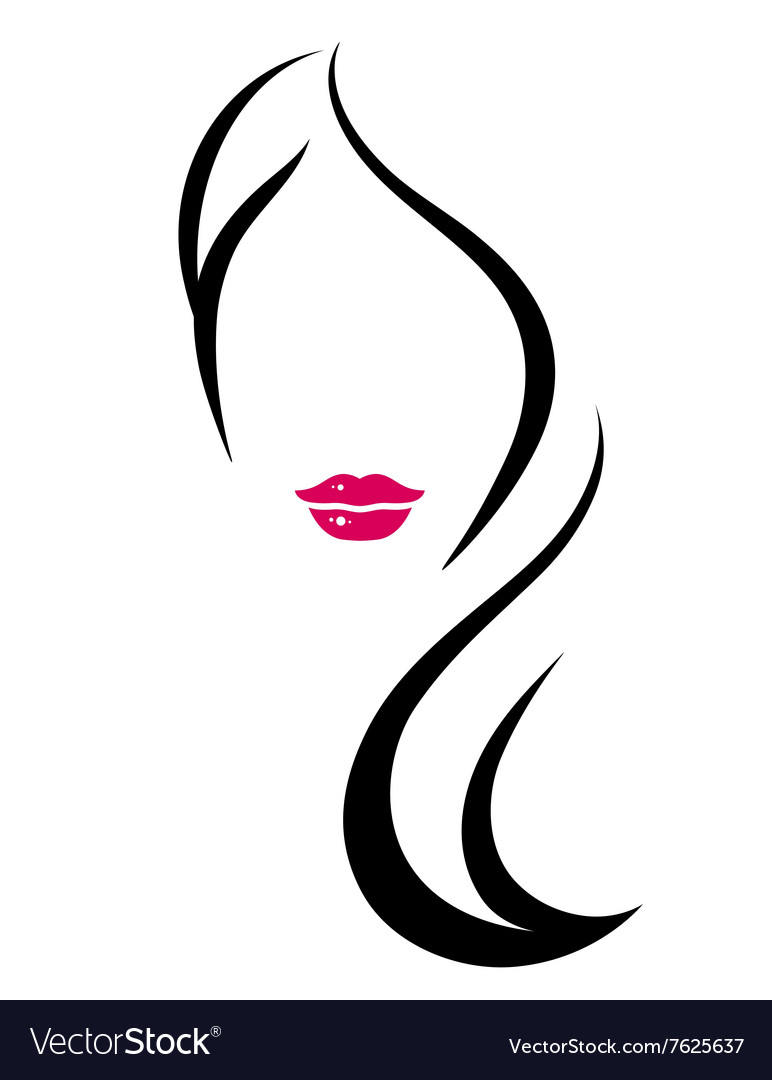 Woman silhouette with long hair Royalty Free Vector Image