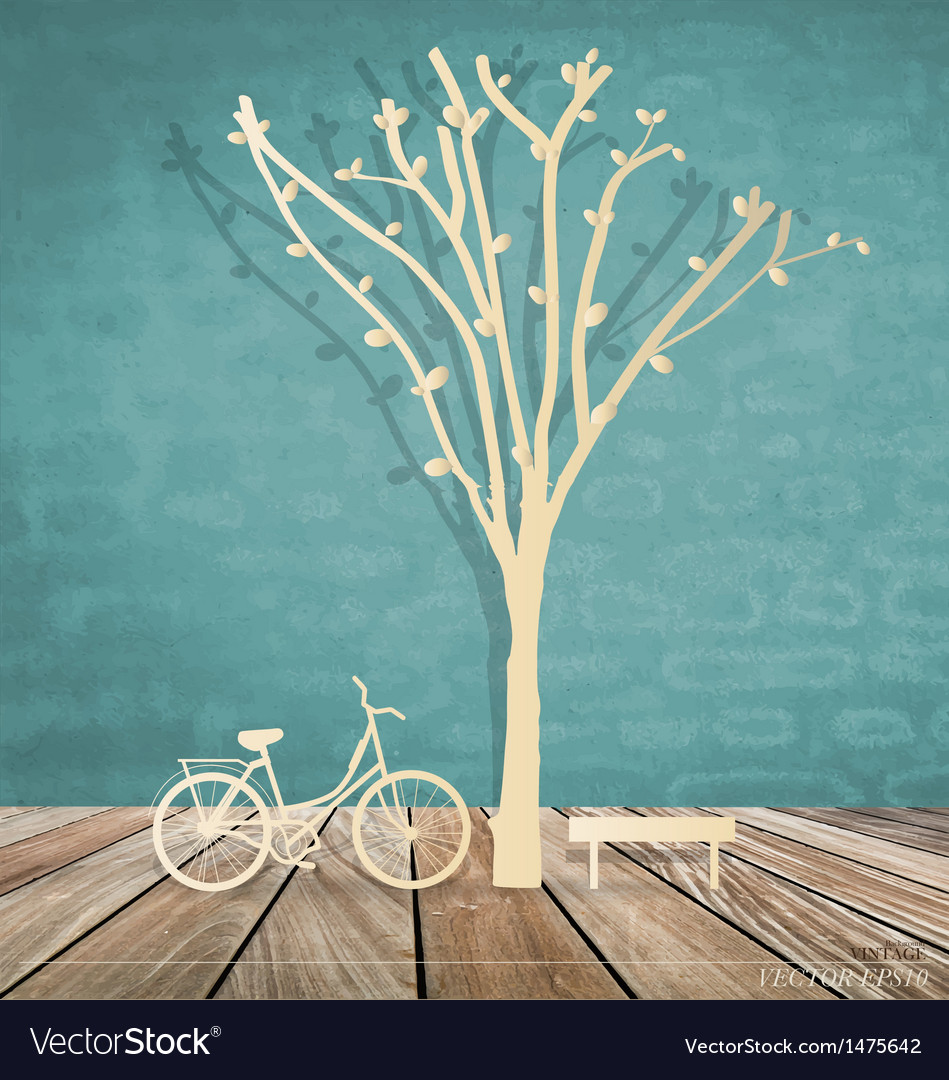 Abstract background with bicycle under tree