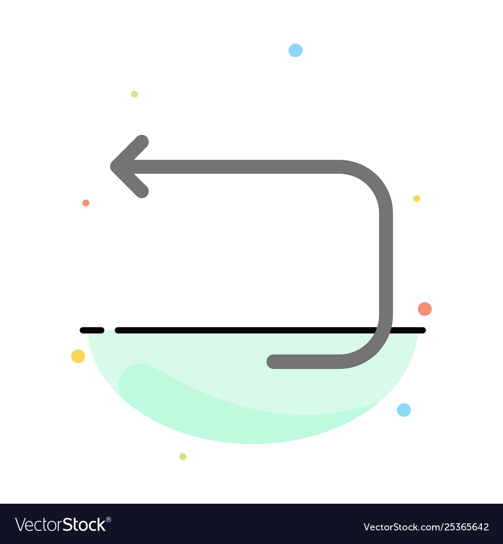Arrow loop back abstract flat color vector image Arrow loop back abstract flat color