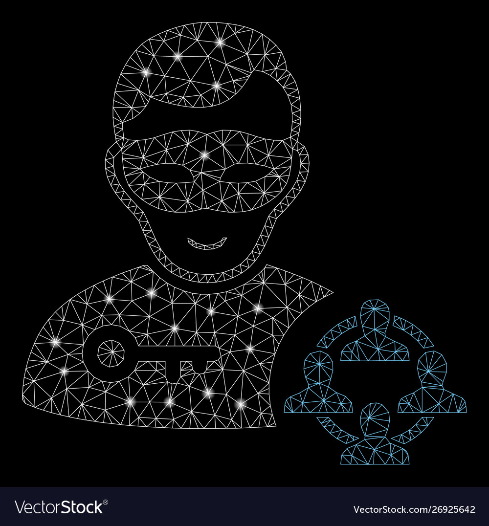 Flare mesh network social hacker with spots vector image Flare mesh network social hacker with spots