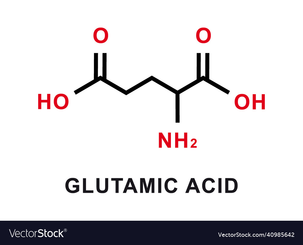 Glutamic acid chemical formula acid Royalty Free Vector