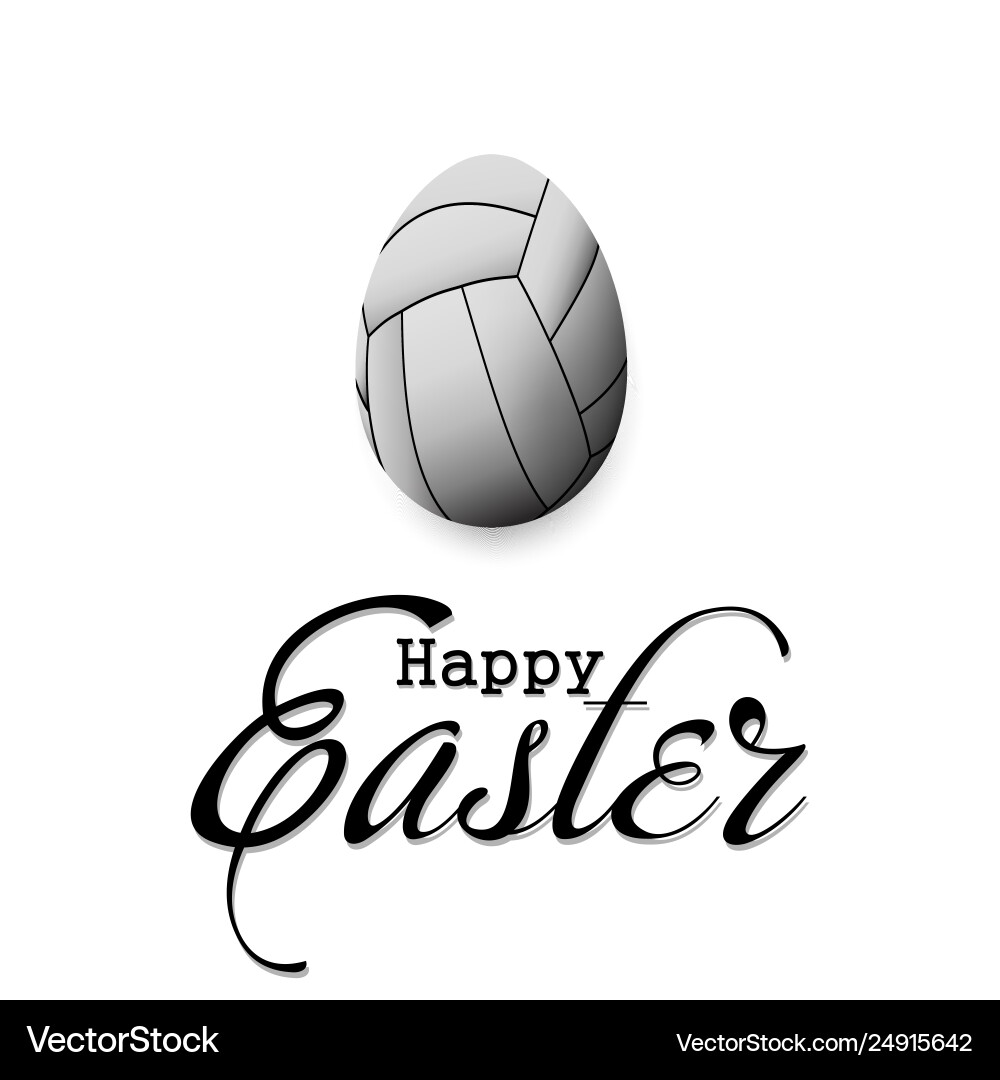 Happy easter egg in form a volleyball ball Vector Image