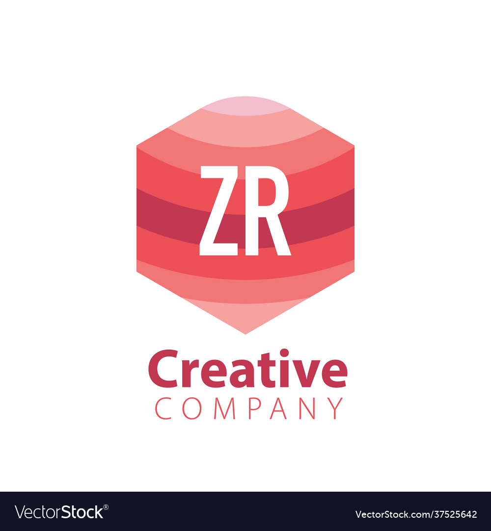 Initial letter zr colorful hexagonal logo