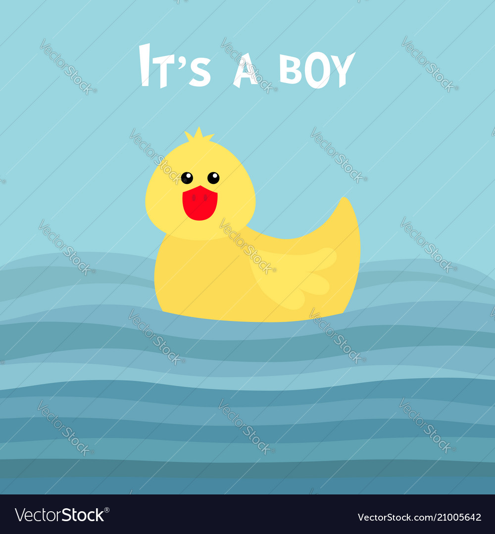 Its a boy funny yellow duck bird toy baby shower