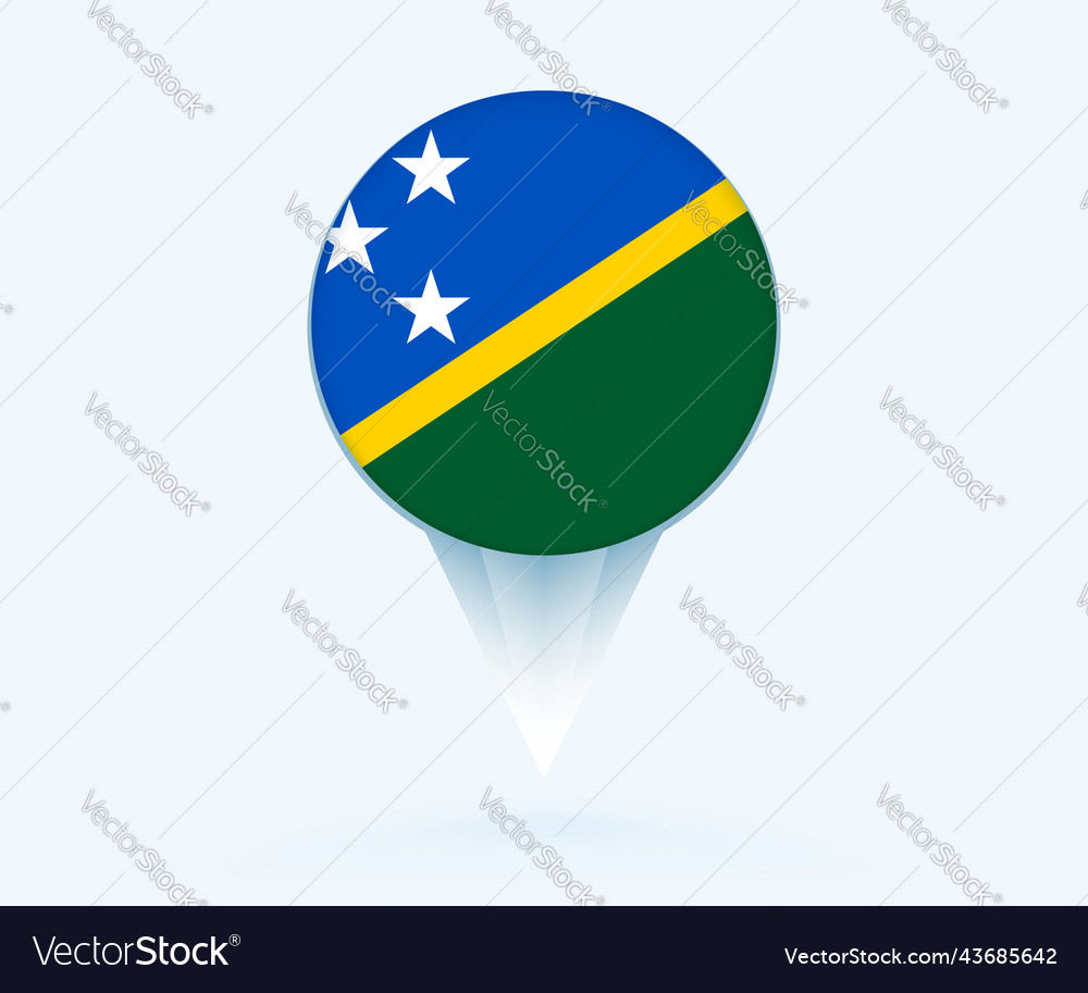 Map pointer with flag of solomon islands