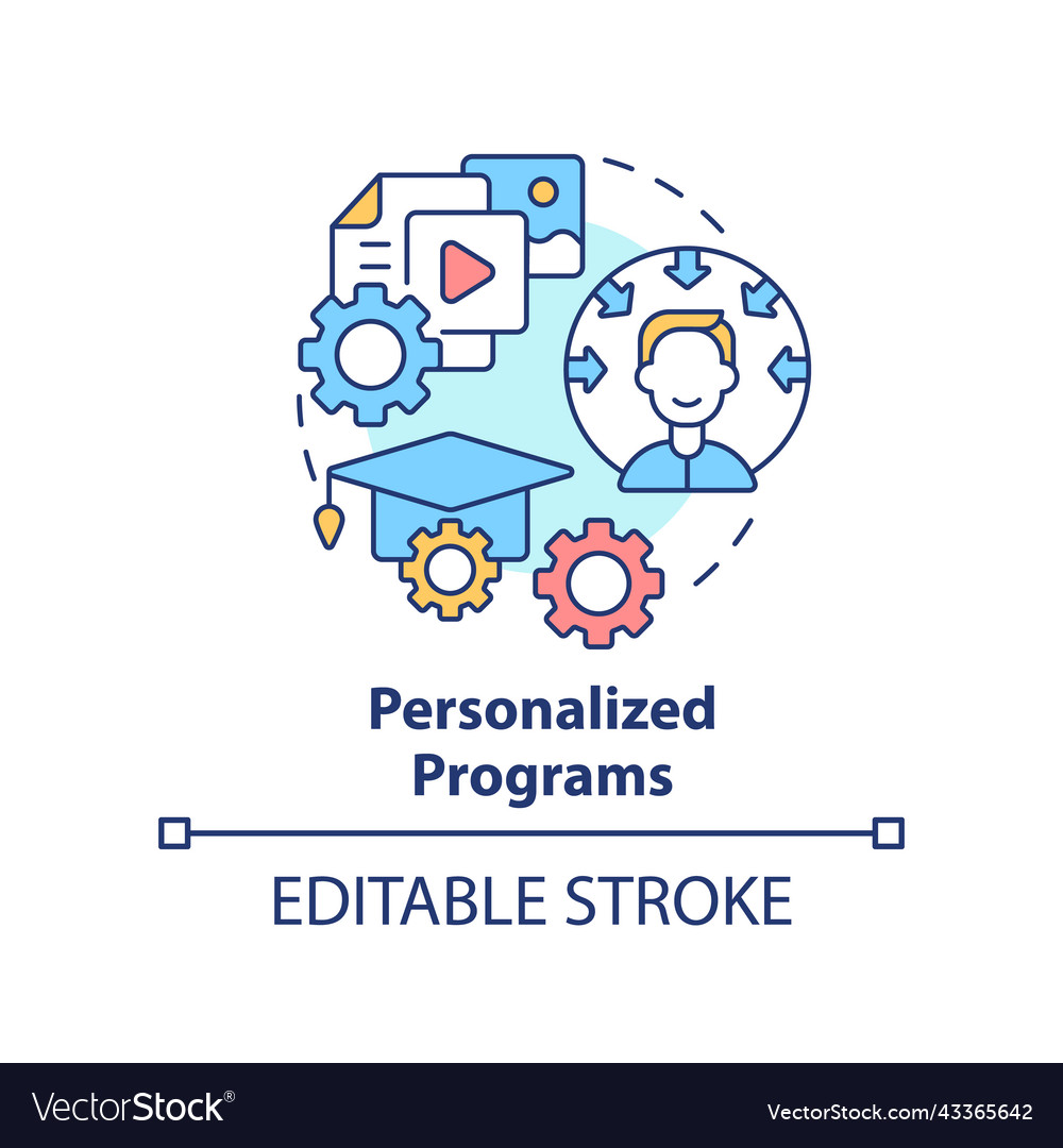 Personalized programs concept icon Royalty Free Vector Image