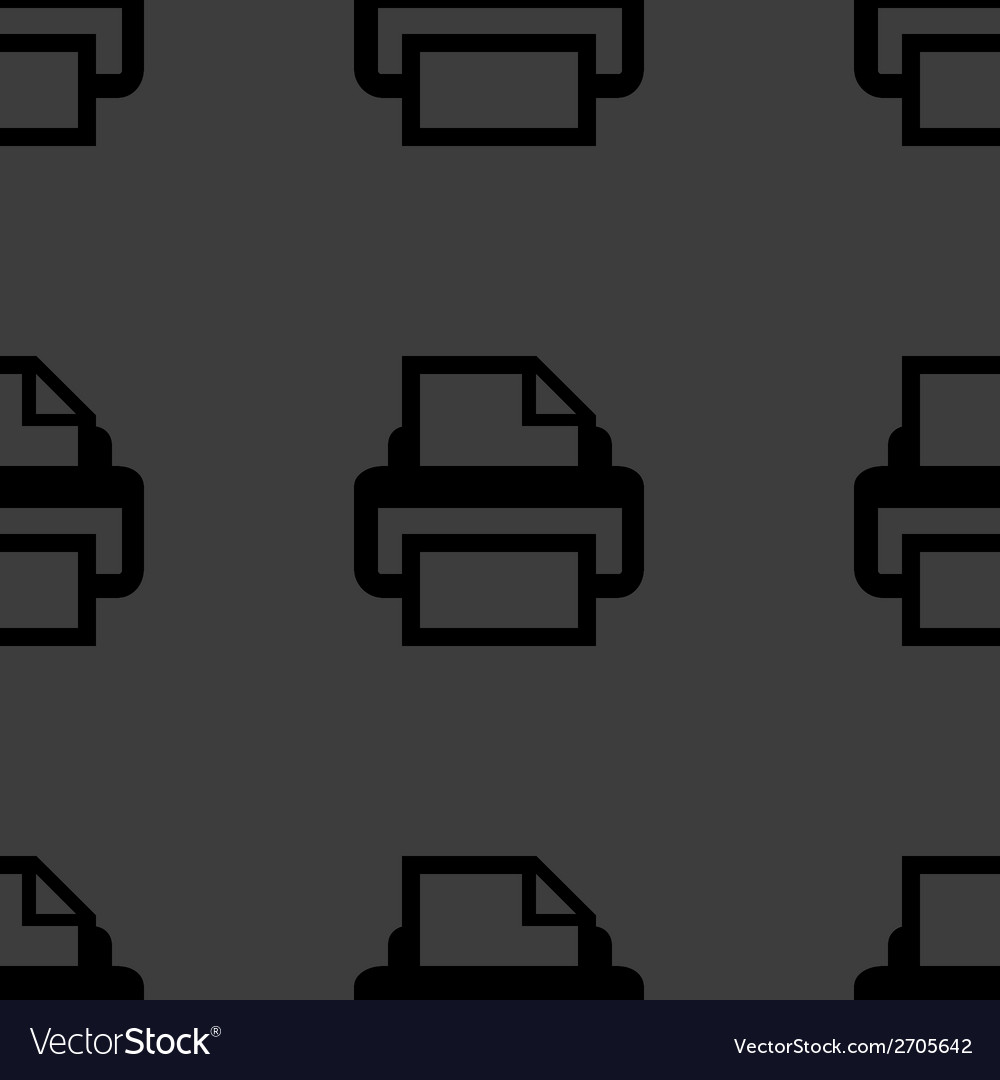 Printer web icon flat design seamless pattern