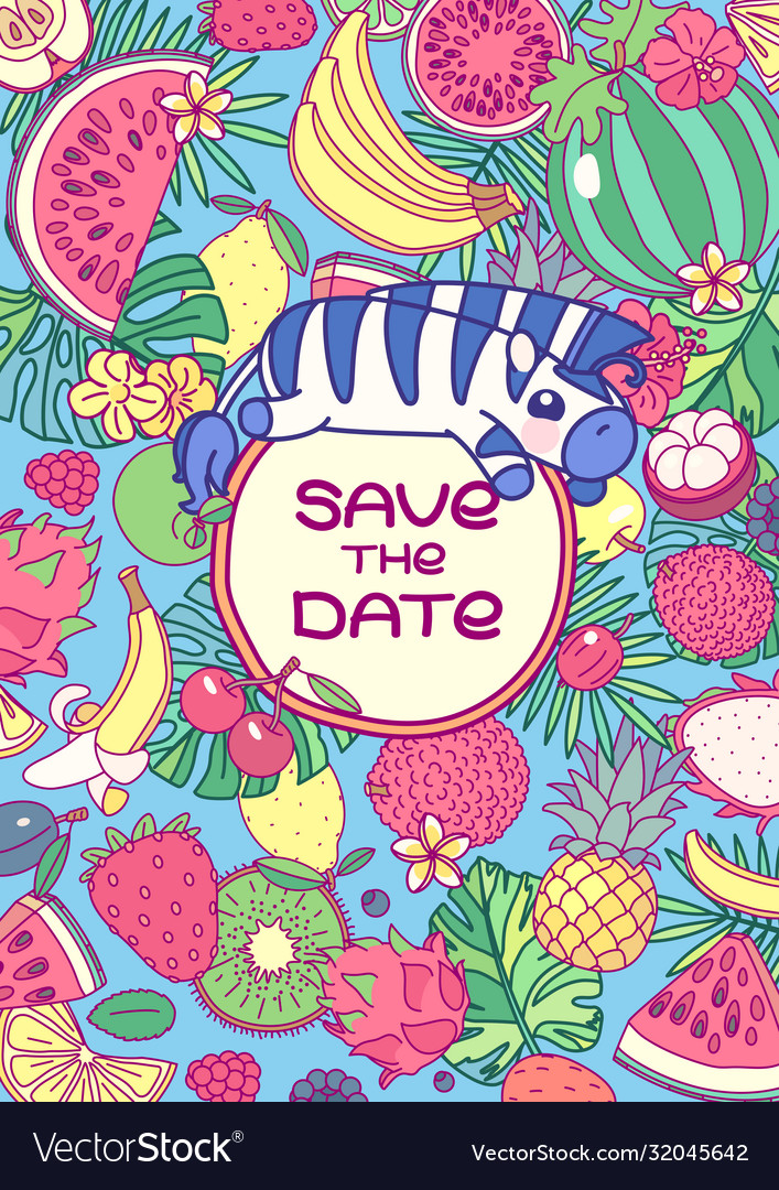 Save date card template vector image Save date card template