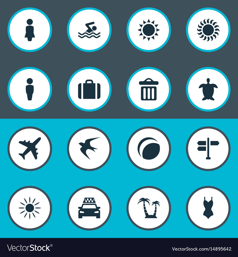 Set of simple seaside icons