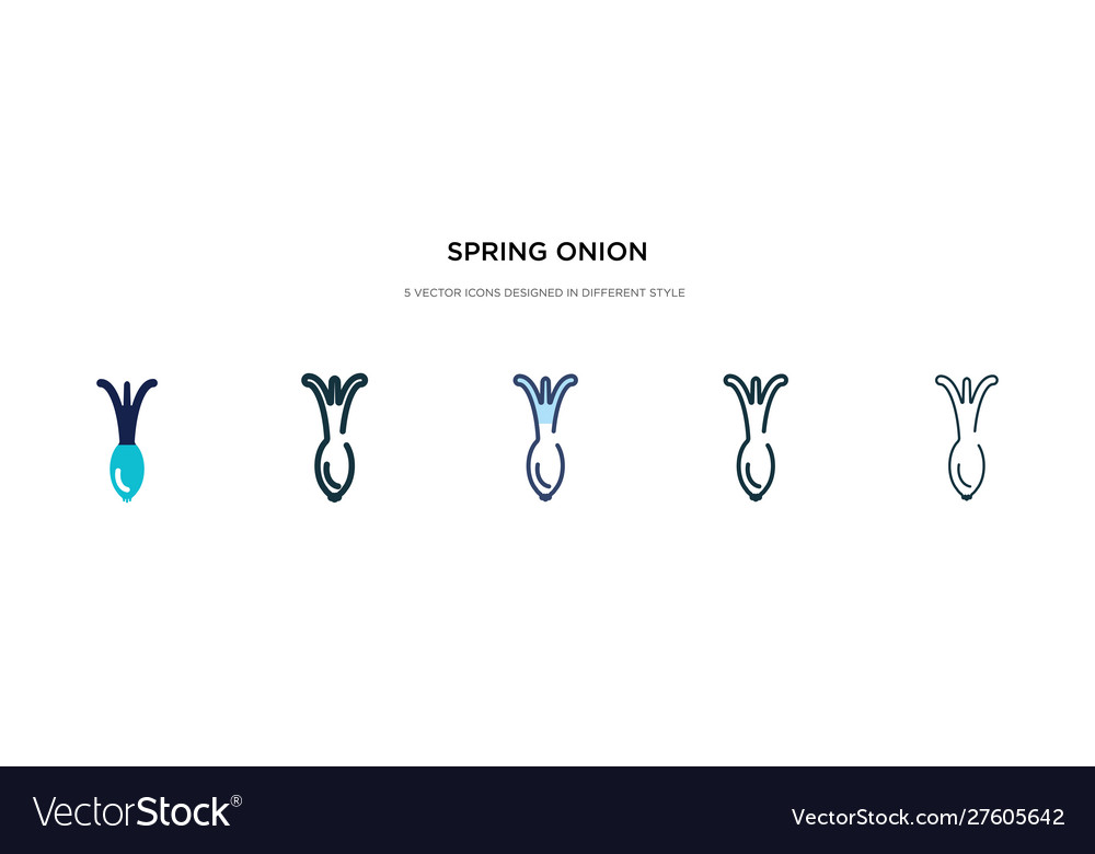 Spring onion icon in different style two colored