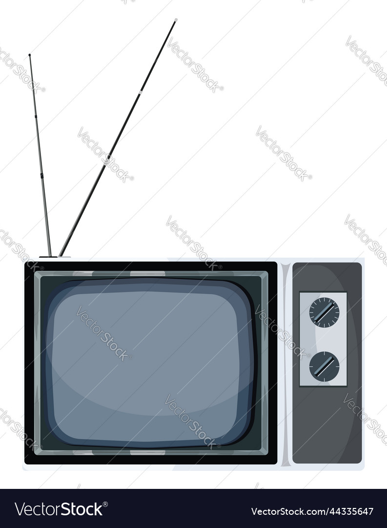 Black and white television on a background Vector Image