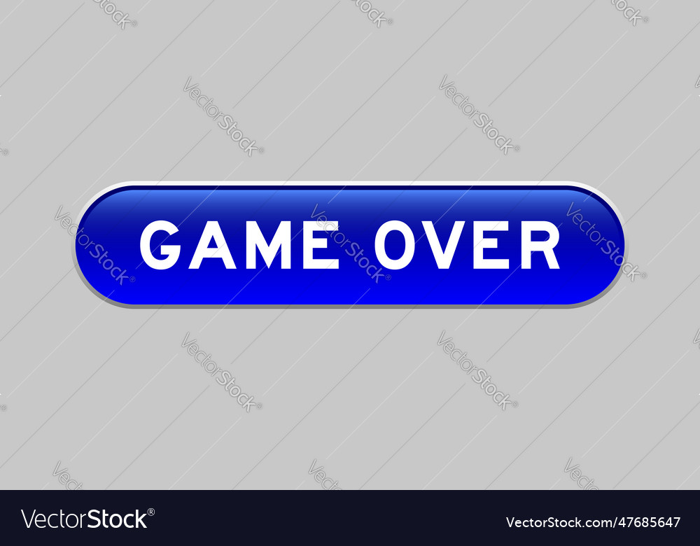 Blue color capsule shape button with word game