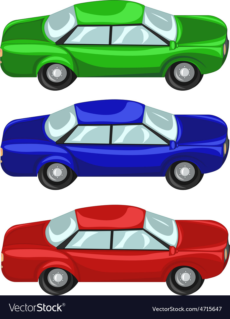 Cars red green blue