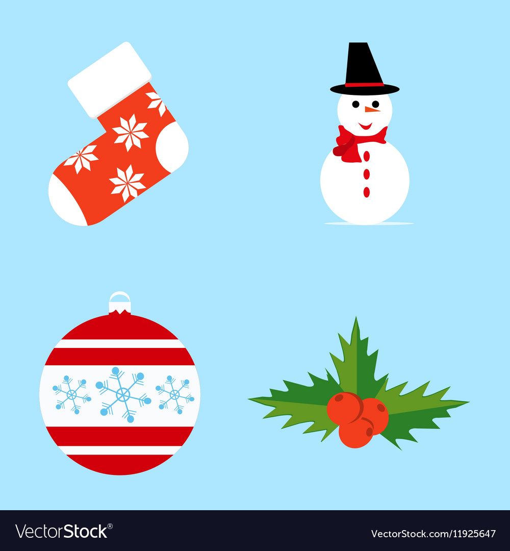 Christmas retro icons elements