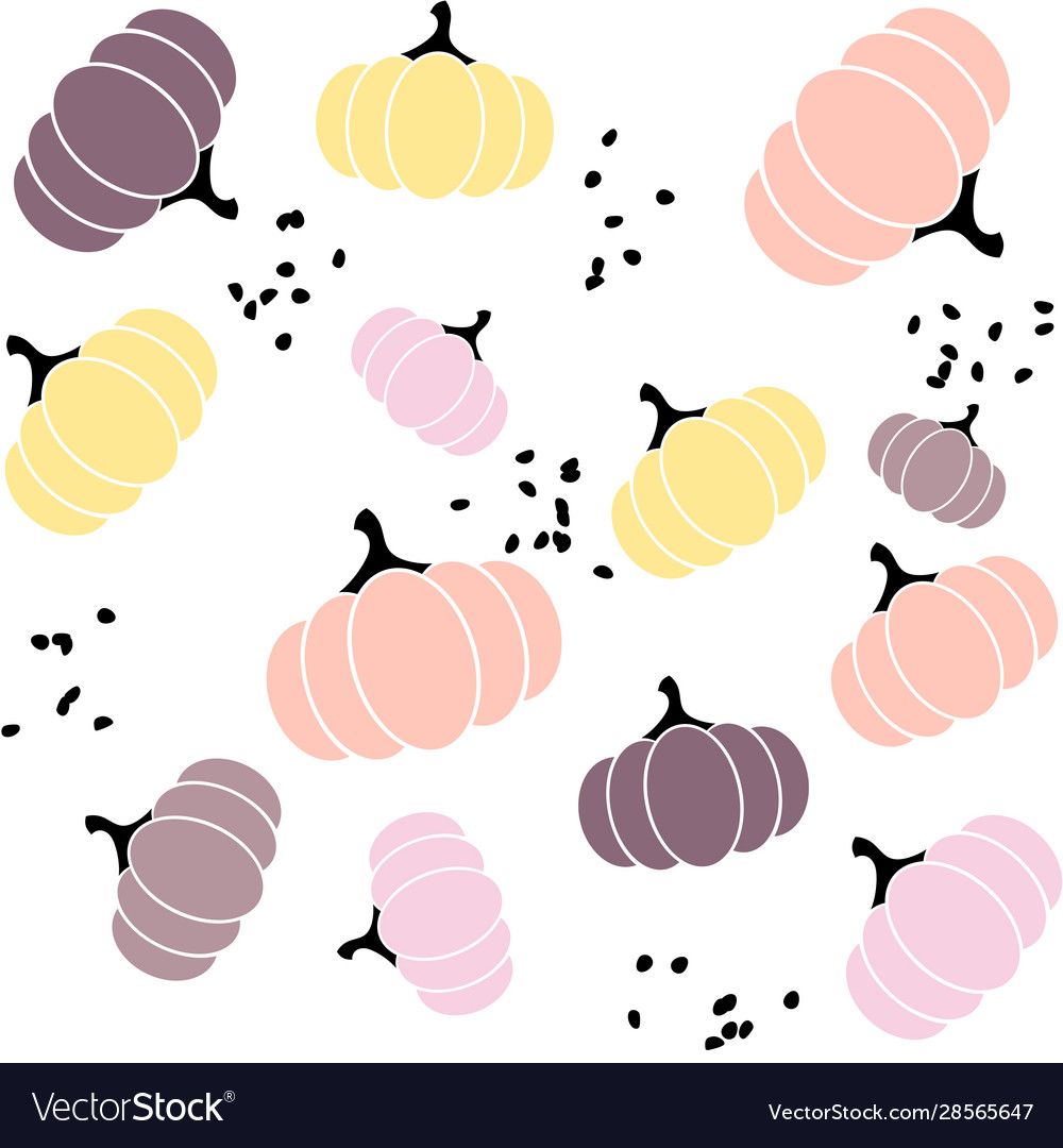 Creative seamless pattern with pumpkins in pastel