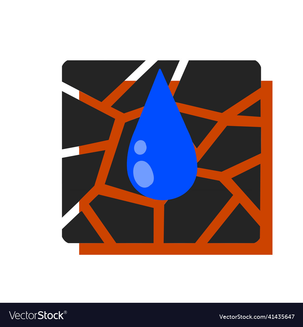 Dryness icon blue drop of water