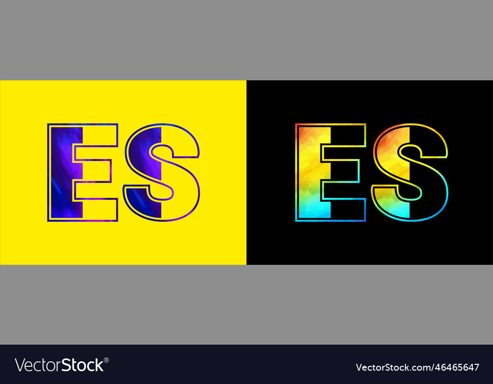 Letter es logo design template creative modern