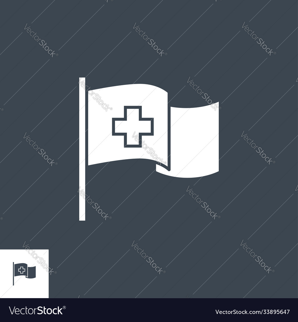 Medizinische Flagge mit Glyph-Symbol