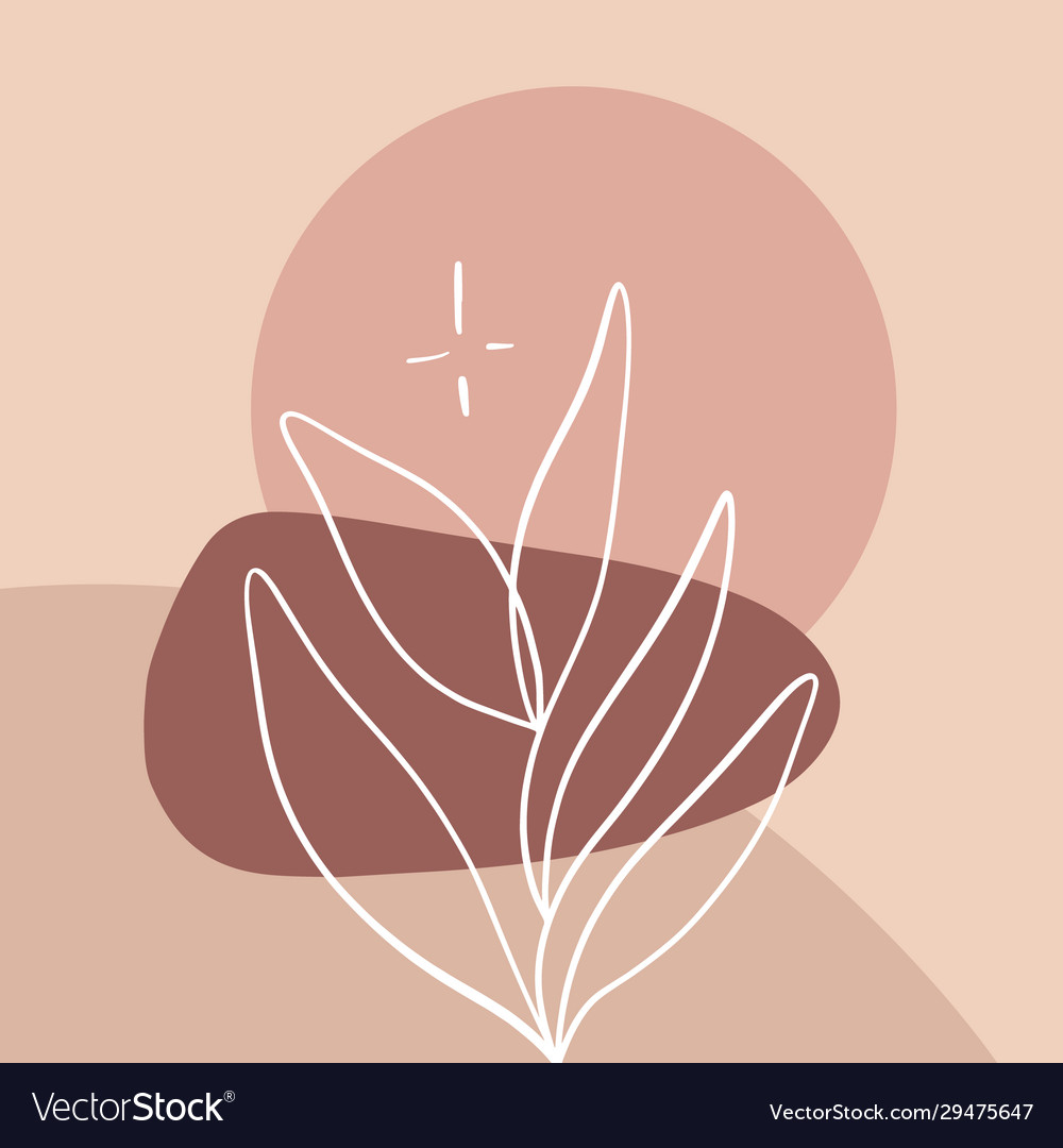 Minimalist abstraction with leaf and geometric vector image Minimalist abstraction with leaf and geometric