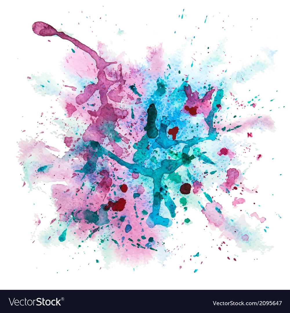 Multicolor watercolor splash Royalty Free Vector Image