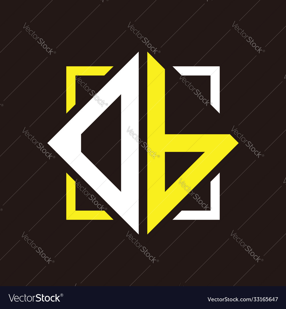 O b initials quadrangle monogram with square