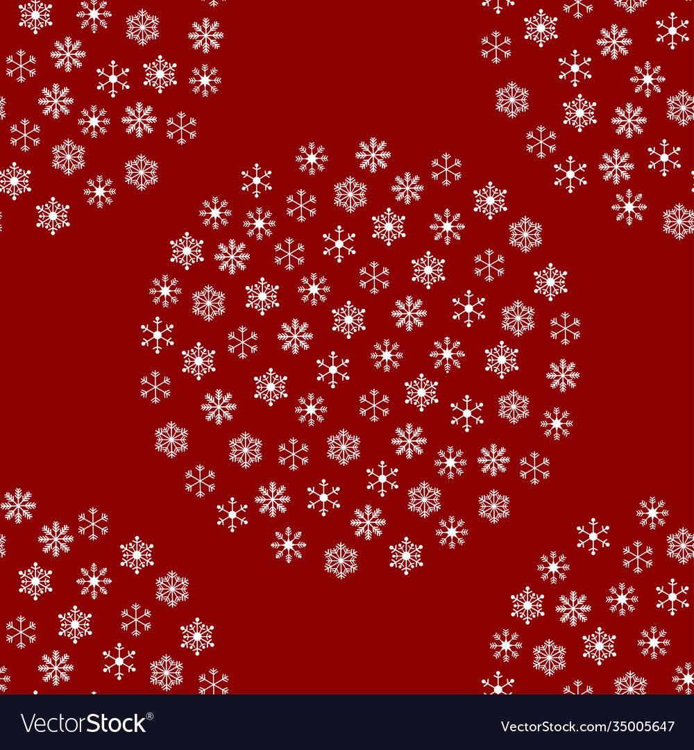 Red seamless pattern with snowflakes image