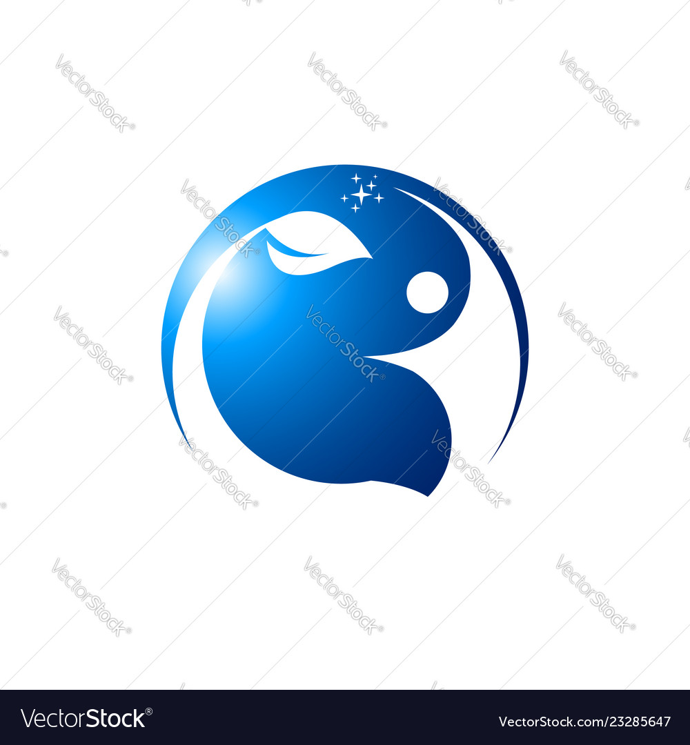 Round health human logo concept with leaf