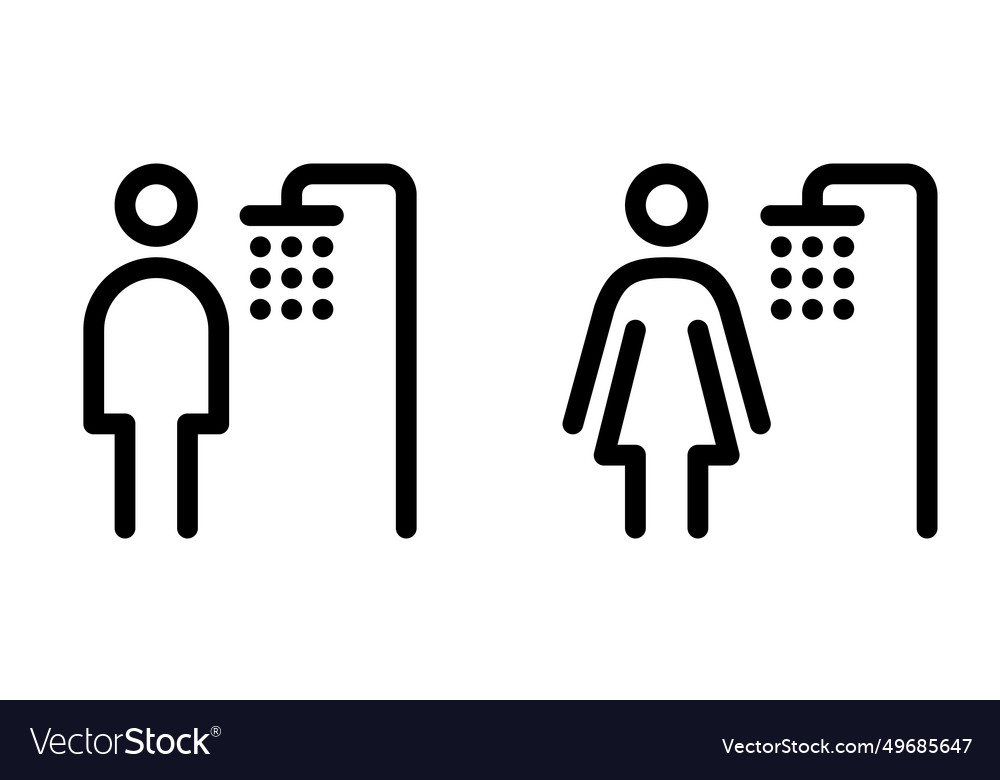 Set of shower room line icons