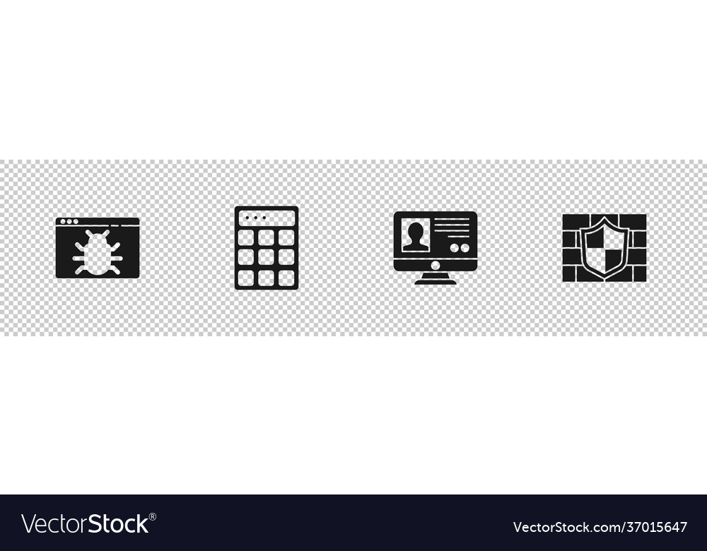 Set system bug password protection create vector image Set system bug password protection create