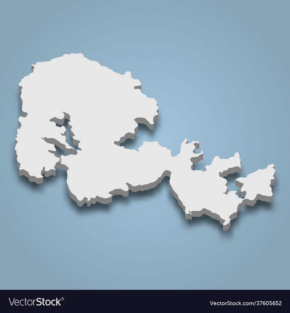 3d isometric map orkney mainland is an island Vector Image