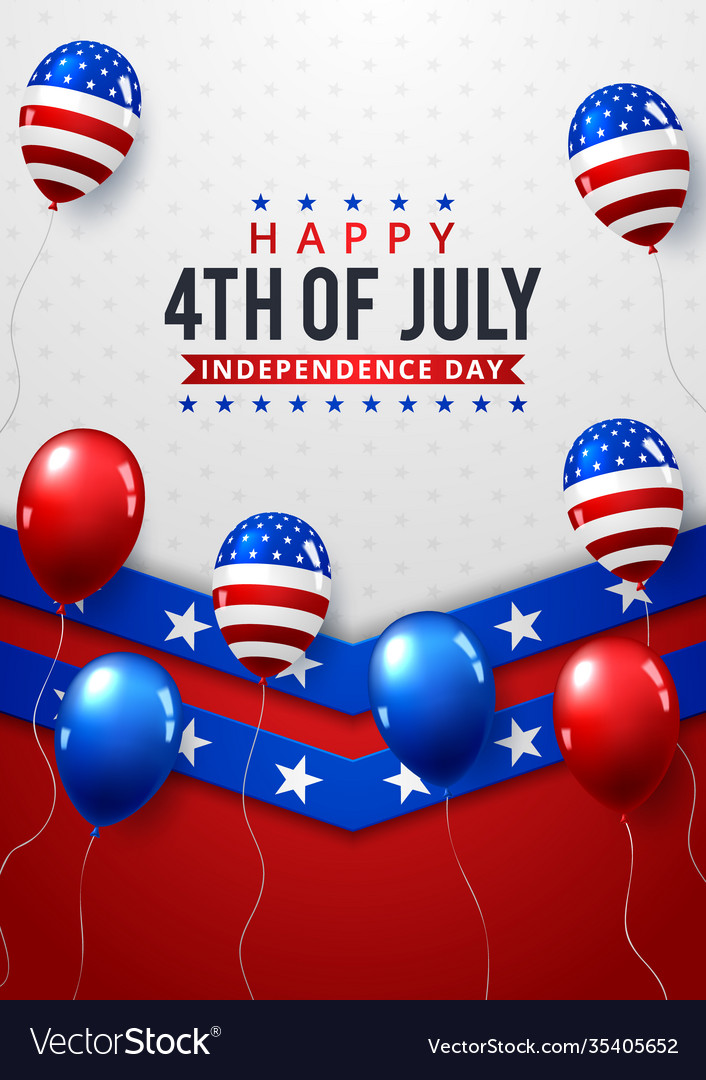 4th july independence day banner on navy star Vector Image