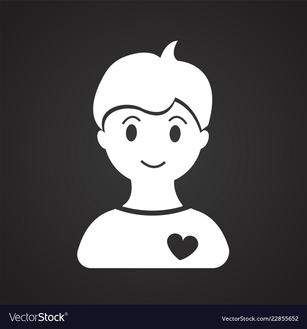 Boy in love on black background vector image Boy in love on black background