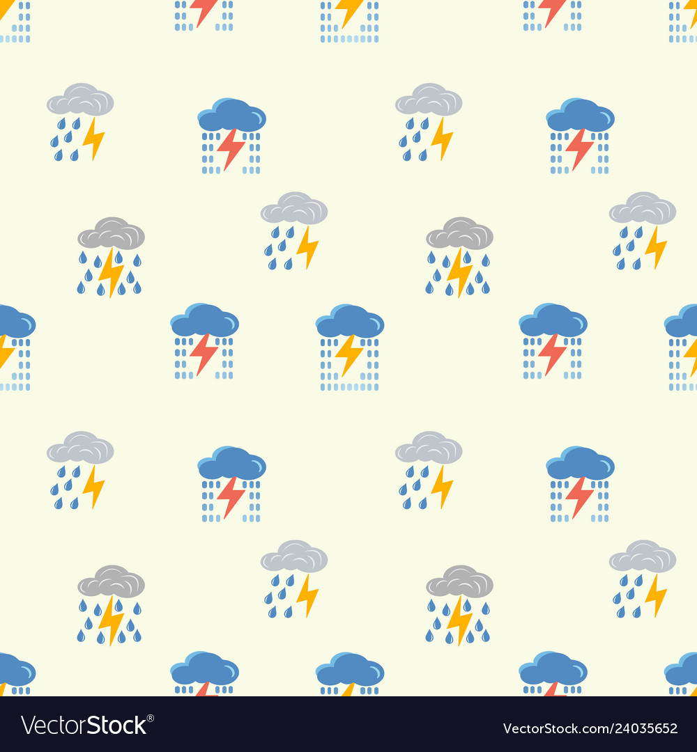 Clouds with lightning pattern seamless