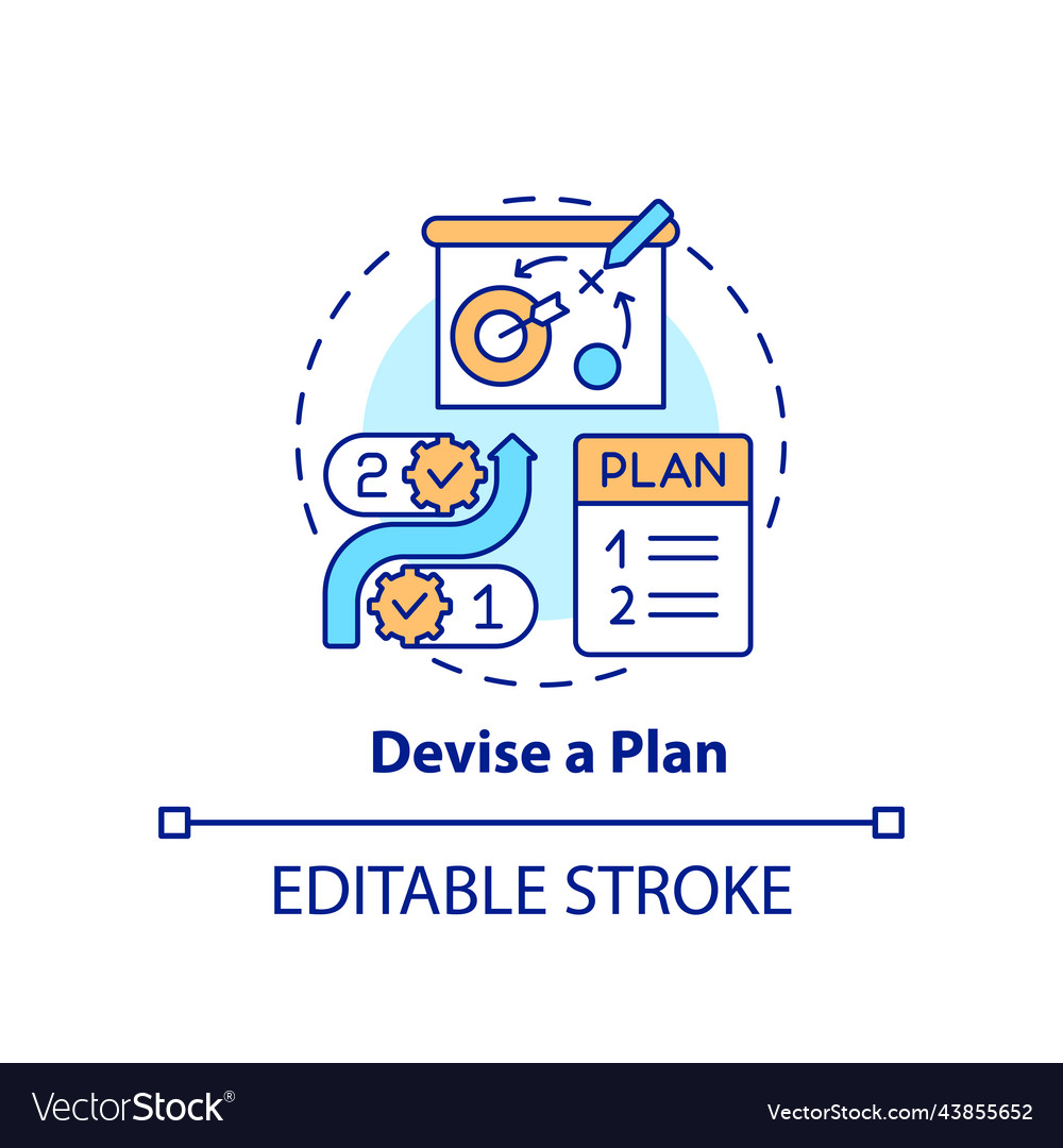 Devise plan concept icon vector image Devise plan concept icon