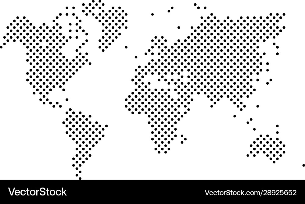 Dotted map world halftone design simple flat Vector Image