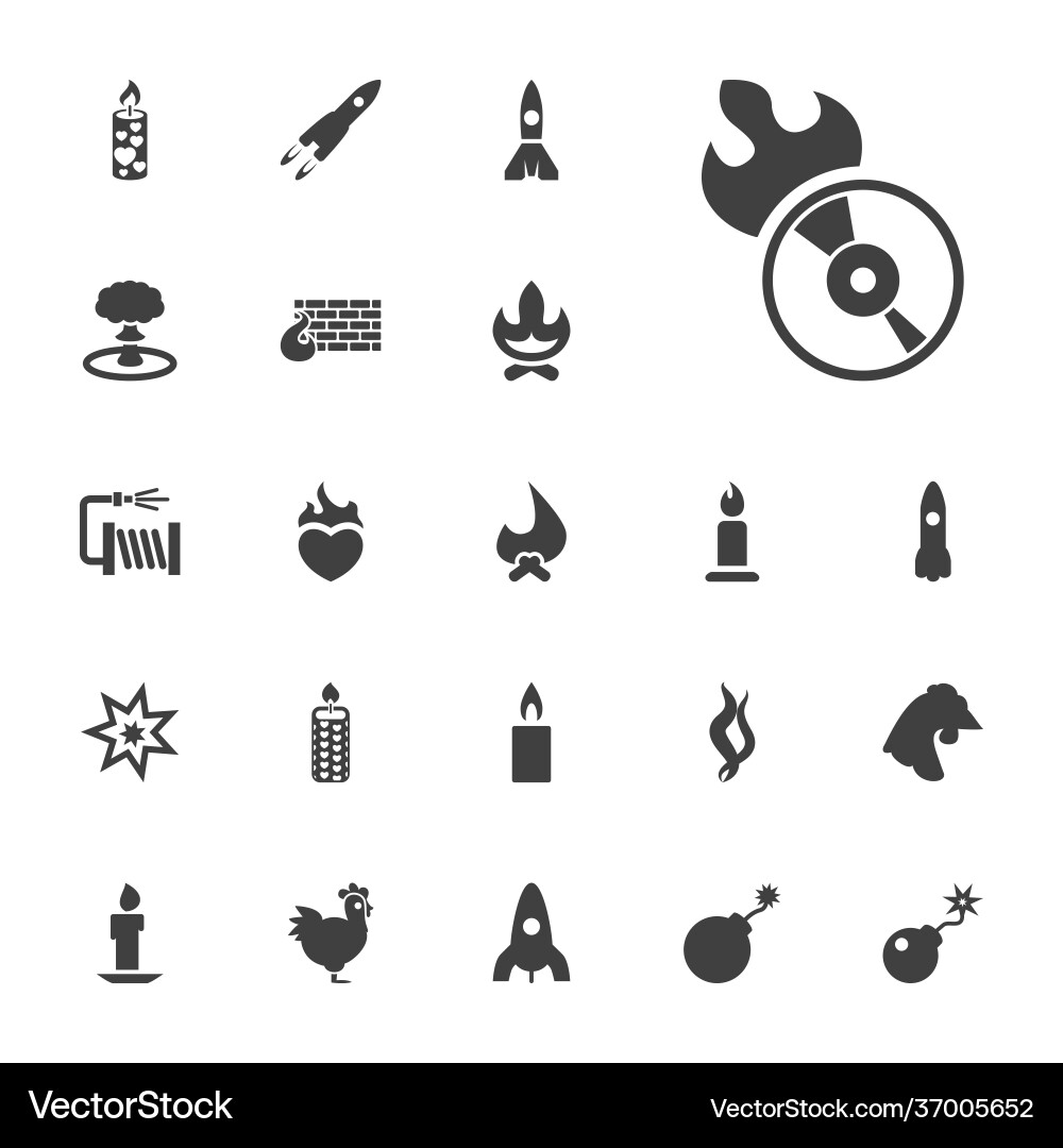Fire icons Royalty Free Vector Image - VectorStock