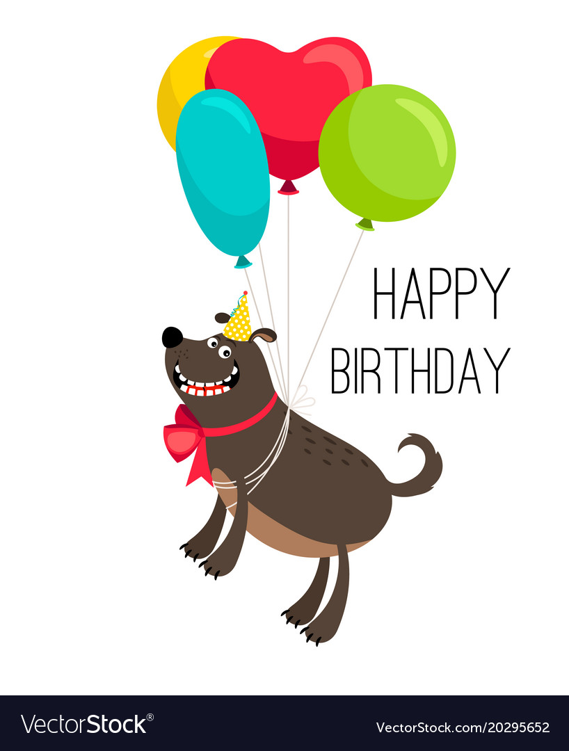 Happy Birthday Dog Images Free Happy Birthday Dog Card Royalty Free Vector Image