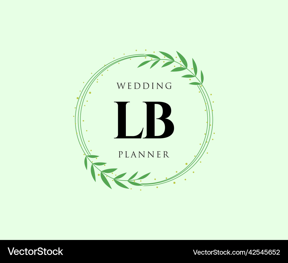 Lb initials letter wedding monogram logos Vector Image