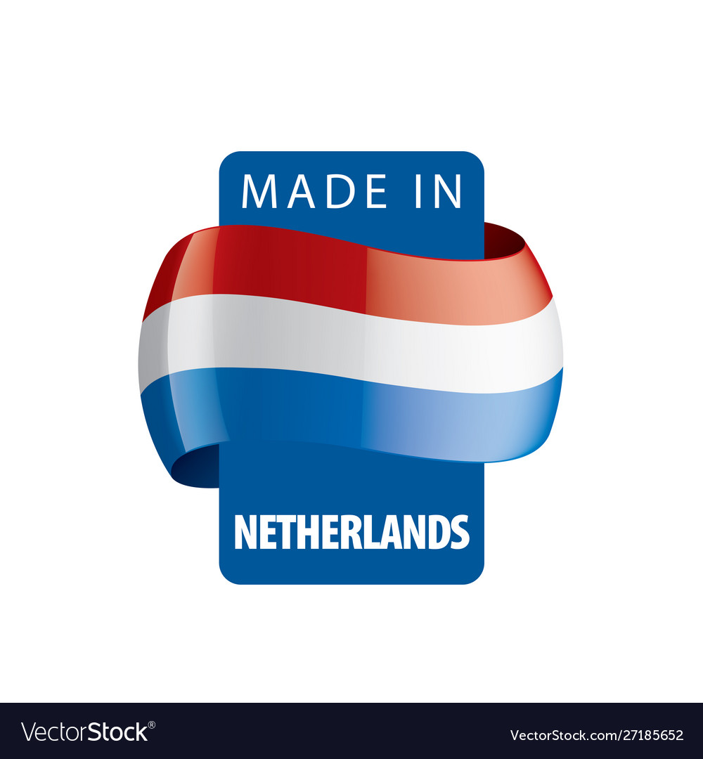 Netherlands flag on a white